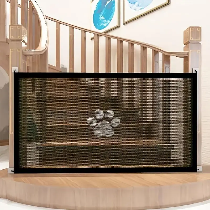 Portable Pet Safety Gate, Adjustable Mesh Fence for Small Dogs, Durable Design Pet Door for Hallways, Doorways, and Staircase...
