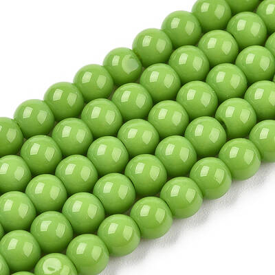 Opaque Solid Color Glass Beads Strands