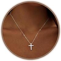 Cross Necklace for Women, 18k Gold/Silver Plated Tiny Cross Pendant Necklace Simple Layered Cross Necklaces Gold Jewelry for ...
