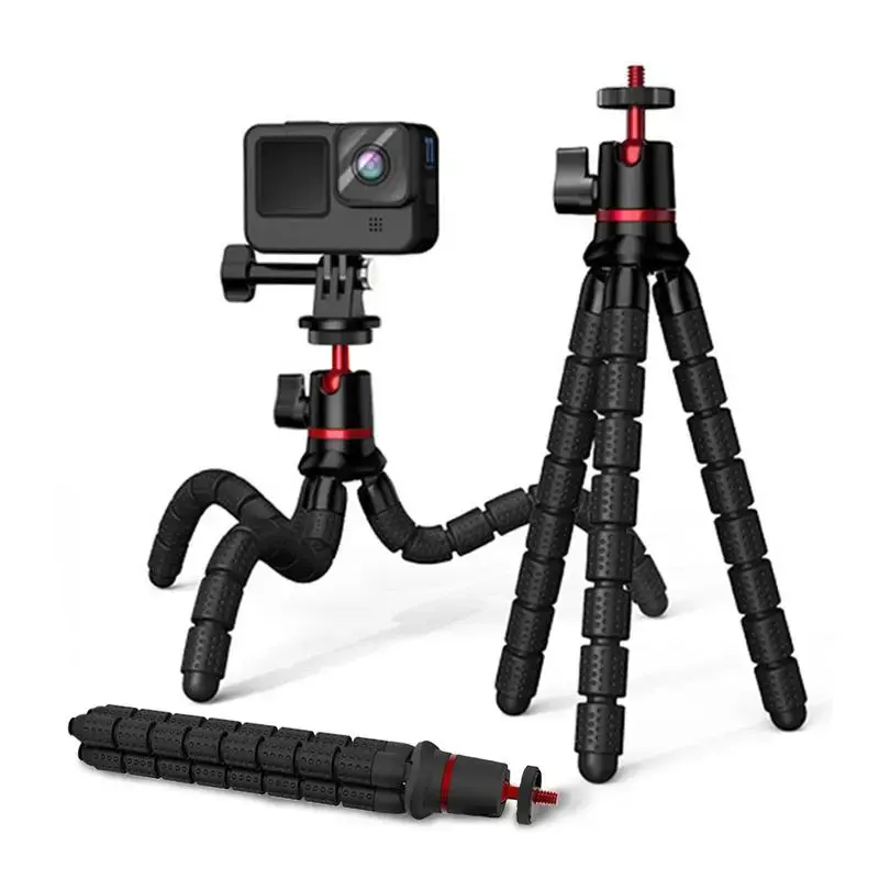 Flexible Mini Tripod Stand for iPhone, Multi-angle Portable Camera Tripod with Hidden Phone Holder Cold Shoe Mount For iPhone...