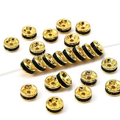 Brass Grade A Rhinestone Spacer Beads