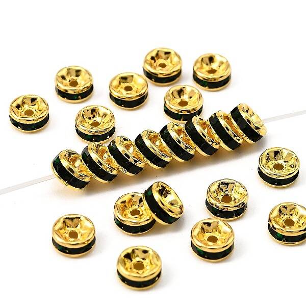 Brass Grade A Rhinestone Spacer Beads