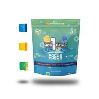 1 Shot Focus Chews | Caffeine-Free Nootropic Taffy for Mental Clarity & Daily Energy | B Vitamins, Zinc & Prebiotic Fiber | L...