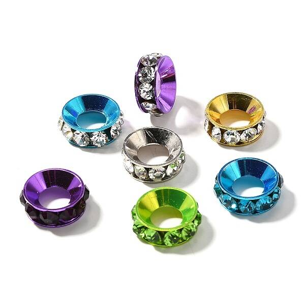 Brass Rhinestone Spacer Beads