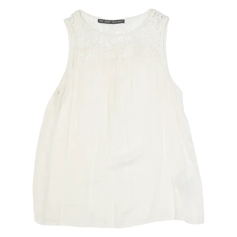 ZARA Womens Vest Cream Sleeveless M