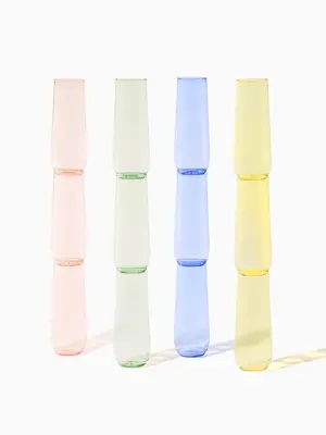 POP 9oz Flute - Color Set | Size: 12 Pack | Style: Clear Cup