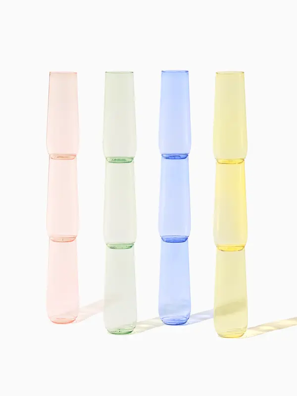 POP 9oz Flute - Color Set | Size: 12 Pack | Style: Clear Cup