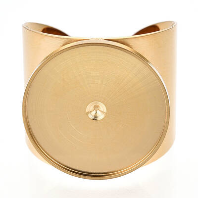 304 Stainless Steel Open Cuff Finger Ring Cabochon Settings