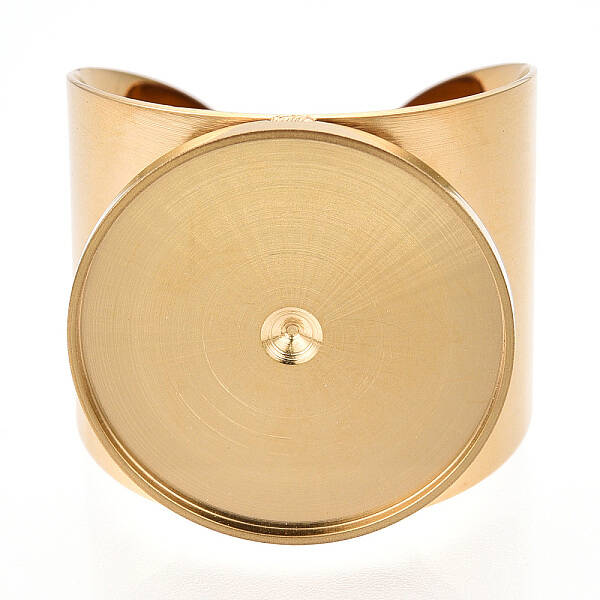 304 Stainless Steel Open Cuff Finger Ring Cabochon Settings