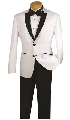 Vinci Men's 2 Piece Sharkskin Slim Fit Suit with Trimmed Shawl Collar