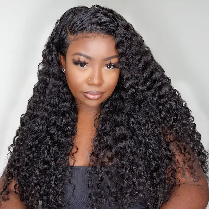 4C Edges Water Wave 5x5 Glueless HD Lace Closure Wig With Realistic Kinky Edges Hairline