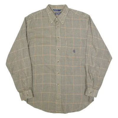 NAUTICA Mens Shirt Beige Check Long Sleeve L