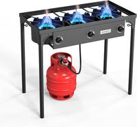 ROVSUN 1/2/3 Burner Propane Gas Stove, 75000BTU/150000BTU/225,000 BTU High Pressure Outdoor Camping Burner with CSA Listed Re...