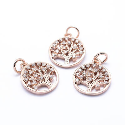 Brass Micro Pave Cubic Zirconia Charms
