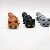 Flexy Cat 3D Printed Plastic Figurine - Decorative Cat Design for Home Decor and Ornaments