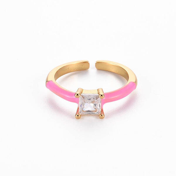 Brass Enamel Cuff Rings