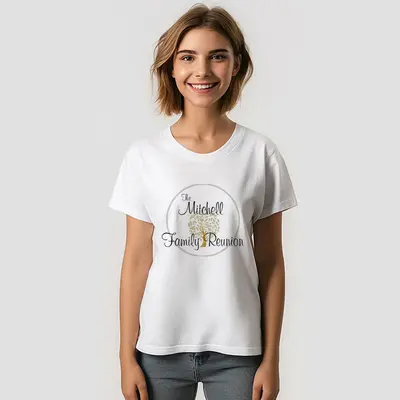 Gold Tree Family Reunion Custom Name Tee Shirt