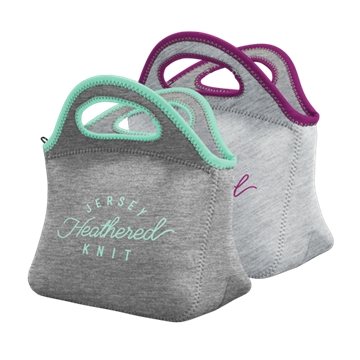 24 Promotional Klutch Heathered Jersey Knit Neoprene Lunch Bag - ...