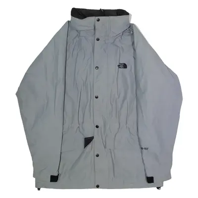 THE NORTH FACE Gore-Tex Mens Rain Coat Grey Nylon Hooded L