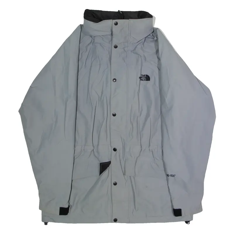 THE NORTH FACE Gore-Tex Mens Rain Coat Grey Nylon Hooded L