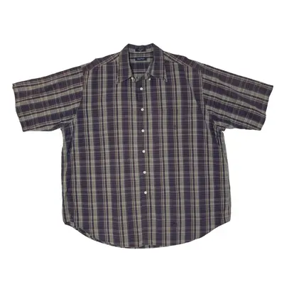 NAUTICA Shirt Purple Plaid Short Sleeve Mens 2XL