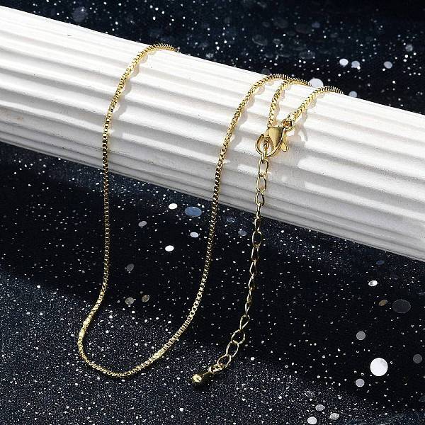 Rack Plating 1MM Brass Box Chain Necklaces for Women