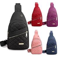 Solid Color Quilted Design Fanny Pack, Casual Zipper Chest Belt Chest bag with Matching Multiple Pockets for Daily Use, Mothe...