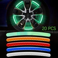 Car Wheel HUB Reflective Strip, Car Reflective Colorful Laser Wheel HUB Tire Anti-collision Stickers, Luminous Reflective Str...