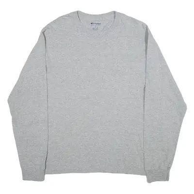 CHAMPION Mens T-Shirt Grey Long Sleeve L