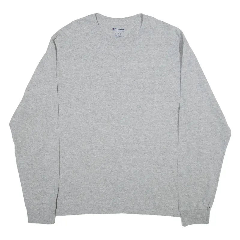 CHAMPION Mens T-Shirt Grey Long Sleeve L