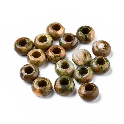 Natural Rhyolite Jasper European Beads