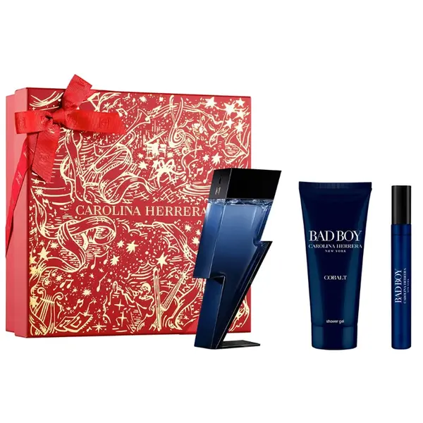 Carolina Herrera Bad Boy Cobalt Eau De Perfume Spray 100ml Set 3 pezzi