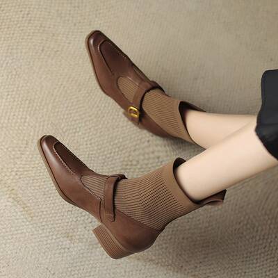 CHIKO Valerie Square Toe Block Heels Ankle Boots