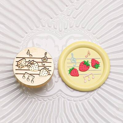 Golden Tone Round Wax Seal Brass Stamp Heads