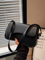 Women's Elegant Solid Color Flap Shoulder Clutch, Fashionable Pu Leather Baguette Bag for Daily Life, Casual Trendy Versatile...