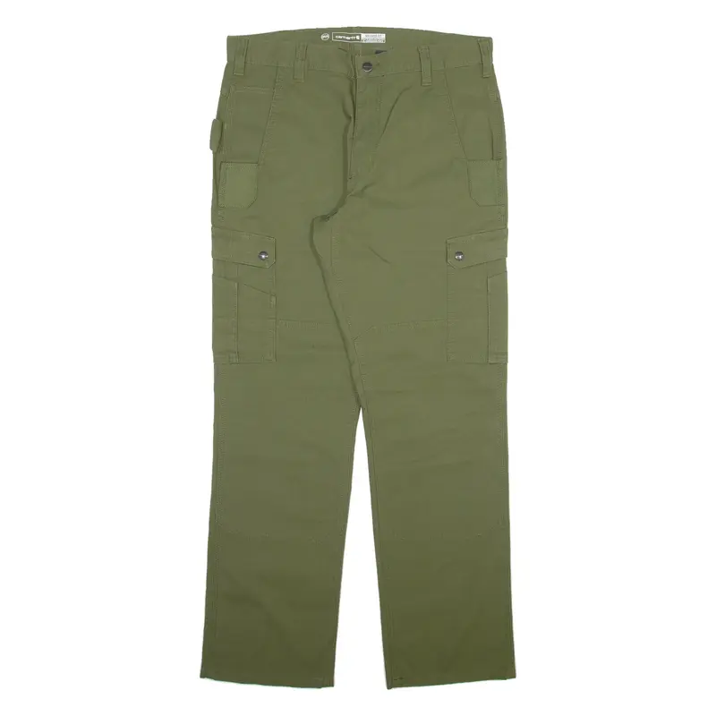 CARHARTT Carpenter Workwear Mens Trousers Green Relaxed Straight W34 L32