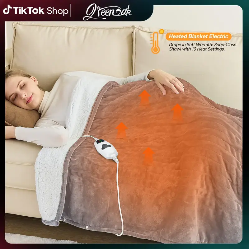 【September Shopping Deal】 Greenoak Heated Blanket Electric Throw 50\