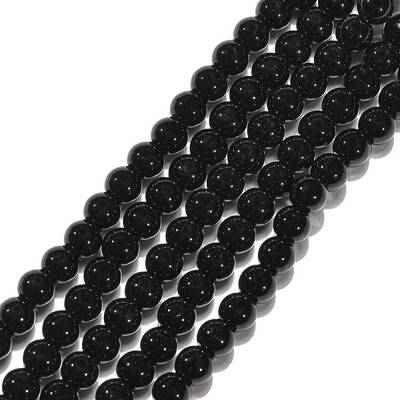 Synthetic Black Stone Beads Strands