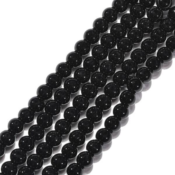 Synthetic Black Stone Beads Strands