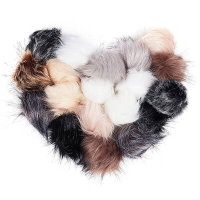 20Pcs 10 Colors Faux Fox Fur Fluffy Pompom Ball