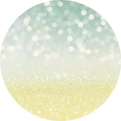 Aperturee Green Yellow Glitter Bokeh Birthday Round Backdrops | Round Birthday Backdrop Cover | Circle Birthday Backdrop | Ci...