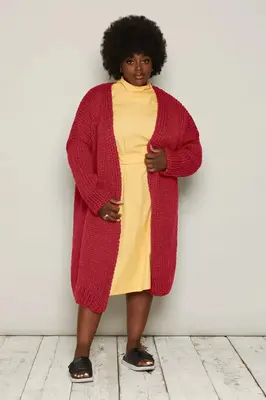 Lena Cardigan (Berry) | size: XL to 3XL