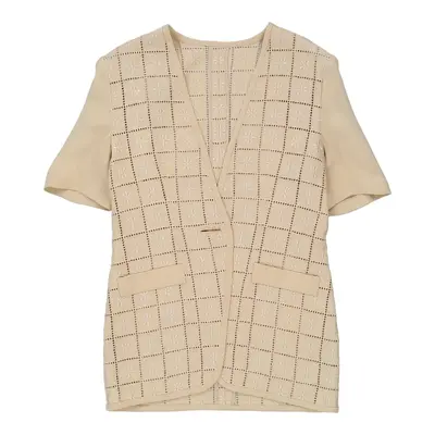 Gai Mattiolo Checked Jacket - Large Beige Cotton | Size: large