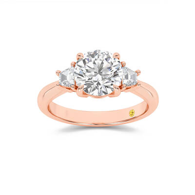 Nova Three Stone Round Lab Grown Diamond Engagement Ring | 18K Rose Gold 3 1/3 CT. TW.