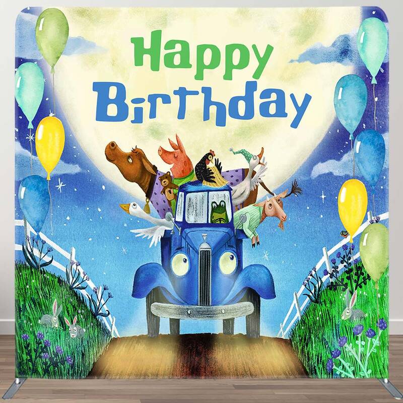 Aperturee Moon Night Blue Truck Birthday Pillow Cover Backdrop, 6X6FT(1.8X1.8M), 111 USD, DSCJHD0C40-F
