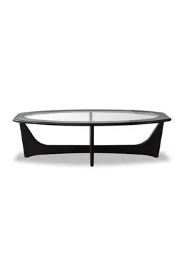 Glass Top Black Wooden Coffee Table | Liang & Eimil Sculpto