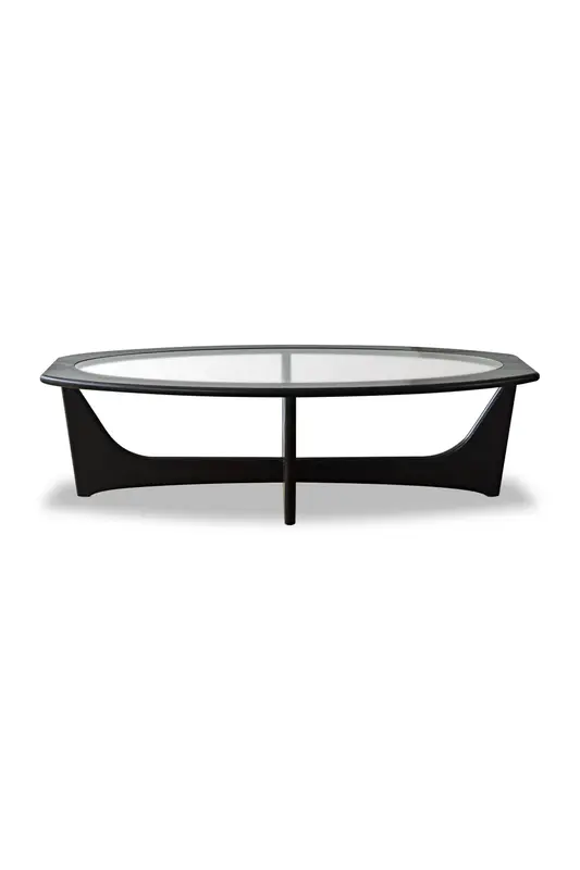 Glass Top Black Wooden Coffee Table | Liang & Eimil Sculpto