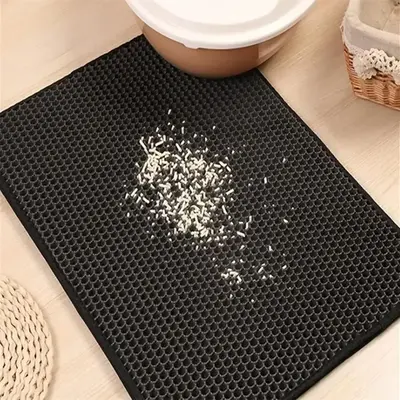 Double Layer Honeycomb Cat Litter Mat, Anti-scratch Non-slip Pets Potty Training Mat for Cats & Dogs, Urine Proof Trapper Mat...