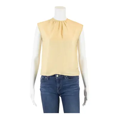 Glitter Button-Up Gold Sleeveless Womens S