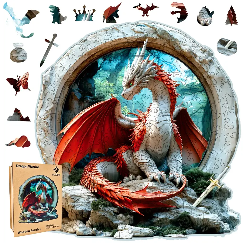 Wooden Puzzles,Flying animals Jigsaw Puzzles,Unique Shaped,Wooden Puzzle for Adults and Kids,Hoilday Gift,Family Game,Laser C...